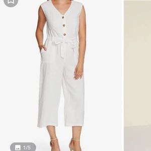 Vince Camuto white linen romper, size 4. New with tags.